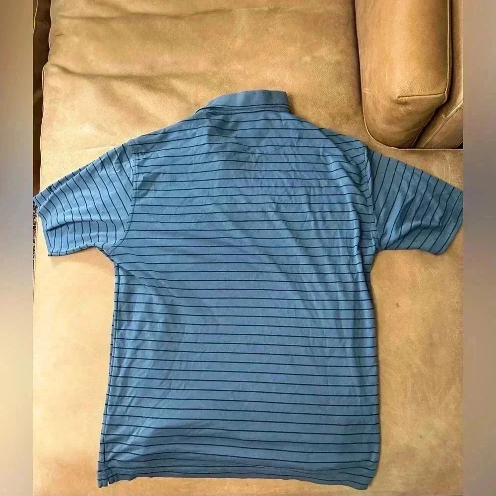 Nike Dri-Fit Golf Polo Blue And Black Striped Men’s Size XL